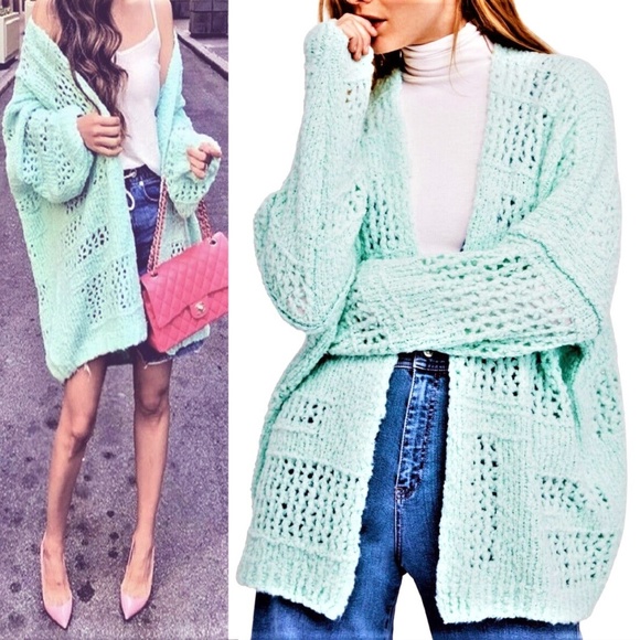 mint green sweater outfit